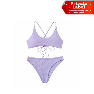 Conjunto de bikini de cintura alta para mujer al por mayor, control de abdomen, traje de baño de dos piezas, venta al por mayor, OEM personalizado, conjunto de bikini vintage de cintura alta para mujer - Product Image 1