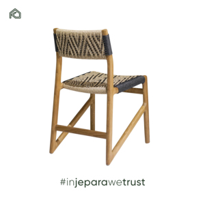 Mesa de Jardín de Madera de Teca con Tejido de Cuerda para Patio Exterior de Hotel, Silla de Comedor Minimalista con Tapicería de Lino - Aksel - Product Image 4