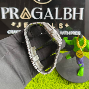 Montre automatique de luxe PJ entièrement sertie de moissanite, boîtier carré en acier inoxydable, saphir, étanche, style diamant - Product Image 5