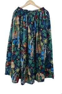 Jupe longue indienne imprimée au bloc, en pur coton, à motifs floraux, style bohème hippie, pour femme - Product Image 5