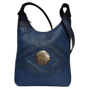 Bolso de mano de piel de becerro azul Premium con estilo de Biyadina Store, monedero con cremallera, forro de cuero genuino, Vintage, funcional de viaje - Product Image 1