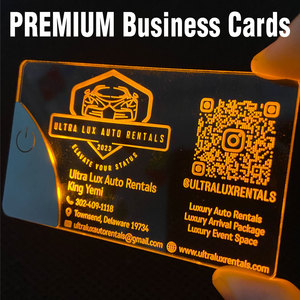 Cartes de visite personnalisées avec logo, magnétiques, transparentes en acrylique, imprimées UV, avec lumière LED, code NFC et QR, fabrication OEM, vente en gros, faible MOQ - Product Image 1