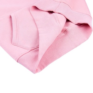 <b>Women's</b> <b>Pink</b> Hooded Pullover Sweatshirt Solid Color Cotton Knitted Breathable Regular Fit With Pockets Autumn Wear - Product Image 4