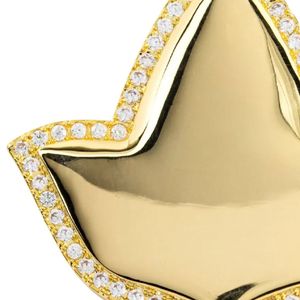 Broche en forme de feuille de lierre en cristal doré avec bordure en strass étincelant, accessoire de bijoux décoratif élégant pour femmes et filles - Product Image 5