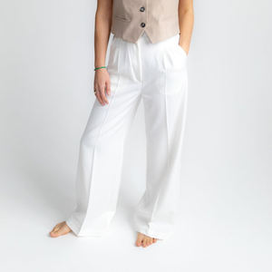 Pantalones Casuales de Mujer de Fabricante, Color Sólido, Cintura Alta, Pierna Ancha, Personalizados, Suaves, Estilo Vintage - Product Image 2