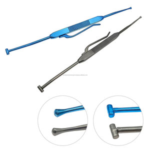 Depresor Escleral de Doble Extremo Schocket, Instrumento Oftálmico para Cirugía Retiniana, Herramienta Quirúrgica Manual Reutilizable de Acero Inoxidable - Product Image 1