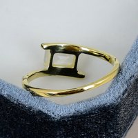 Pierre de lune arc-en-ciel naturelle 5x7mm octogonale, sertie à griffes en argent sterling 925 plaqué or jaune, pour mariage et fête