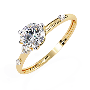 Rose Gold Oval Cut Diamond Engagement <b>Ring</b> Three Stone Bridal Band Prong Set Jewelry for Women - Product Image 5