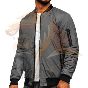 เสื้อแจ็คเก็ตบอมเบอร์ปักโลโก้ตามสั่งสำหรับผู้ชายไซส์ใหญ่ พร้อมซิปปิด เสื้อโค้ทถักสำหรับฤดูหนาว เสื้อแจ็คเก็ตฤดูหนาว - Product Image 3