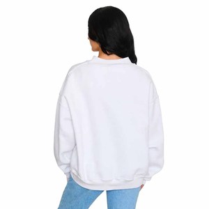 Sacred Heart University White Oversized Crew <b>Neck</b> <b>Mock</b> <b>Neck</b> Sweatshirt Unisex Cotton French Terry Pullover Casual Autumn Wear - Product Image 3