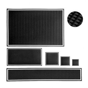 Custom Logo Size Pattern Color Non-Slip Soft PVC Silicone <b>Bar</b> <b>Runner</b> Bartender Cocktail Counter Table Service Wine Beer Drip Mat - Product Image 1