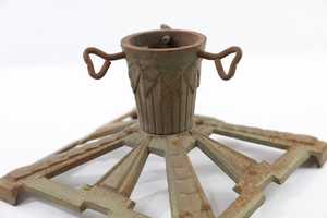 Square Christmas <b>tree</b> <b>stand</b>, cast iron Vintage rusted, country farm house deco, cottage core - Product Image 5