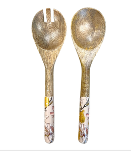 Nouvelle cuillère de service en bois de manguier noire pour mélanger salades, snacks et légumes, idéale pour la cuisine, la maison, l'hôtel et la salle à manger - Product Image 4