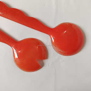 Juego de cubiertos con mango de resina de último diseño, servidor de resina para interiores, fiestas y bodas, diseño único, Color naranja para el hogar, herramientas para ensaladas - Product Image 5