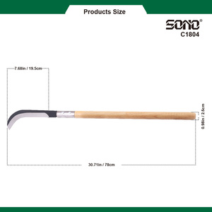SONO C1804 Faucille traditionnelle en acier au carbone avec manche en bois pour outils de jardin, conception manuelle durable - Product Image 3