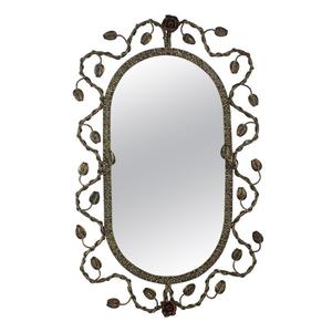 Miroir mural d'intérieur design, motif feuille, décoration classique et moderne, plusieurs finitions disponibles. - Product Image 1