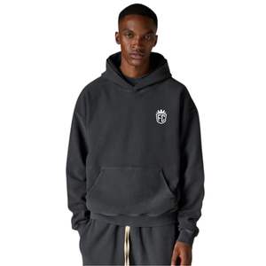 Sweat à capuche côtelé épais délavé noir, pull à manches longues en coton doux tricoté, coupe décontractée pour homme - Product Image 6