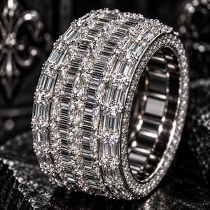 Bague en argent 925 style Hip Hop, sertie de moissanite VVS et de diamants CVD taille marquise, passe le testeur de diamants, très vendue, bijoux fins pour hommes - Product Image 2
