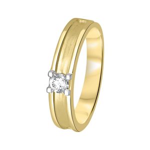 Anillo Clásico Solitario para Hombre de Oro Amarillo de 14K con Diamante Cultivado en Laboratorio Redondo - Product Image 1