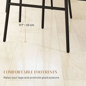 "Modern 26" Metal Bar <b>Stools</b> Set of 2 for Home Bar Brown Rattan Bar Chairs <b>with</b> <b>Back</b> for Kitchen Island" - Product Image 5