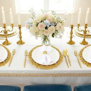 Assiette de présentation à bord perlé, décorative haut de gamme pour mariages et événements festifs - Product Image 5