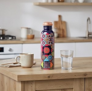 Botella de Agua Aislada al Vacío de Acero Inoxidable con Diseño Bohemio y Tapa de Cobre para Viajes - Product Image 5
