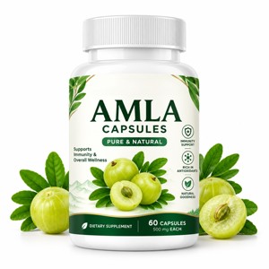 Cápsulas de Amla OEM/ODM 500mg, 60 Unidades, Vitamina C Natural y Antioxidantes para Apoyar la Inmunidad, la Energía, el Cuidado del Cabello y la Piel - Product Image 1