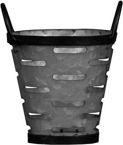 Maceta de metal galvanizado de cubo de oliva para el hogar y el jardín, casa de campo interior y exterior, cualquier tipo de personalización de decoración - Product Image 4