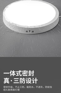 Lámpara de Techo LED Impermeable de 6000K con Alto CRI 80-90 y Construcción de PP para Cocina, Exteriores, Aleros y Pasillos - Product Image 5