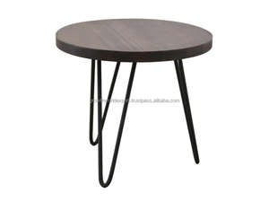 Juego de mesas nido circulares de madera de mango marrón oscuro, 2-3 patas, mesas auxiliares modernas para sala de estar, marca Shamil 2026, lo más nuevo - Product Image 5