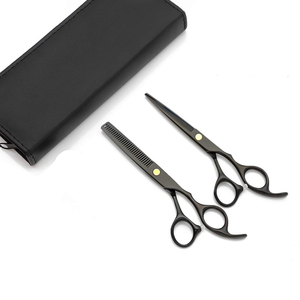 Kit de Coiffure Professionnel pour la Maison – Ciseaux de Barbier en Acier Inoxydable, Kit de Ciseaux à Effiler pour Salon, Étui Inclus - Product Image 1