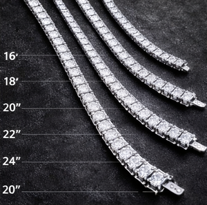 Collar de cadena de tenis de lujo con incrustaciones de circonitas – Plata de ley 925 / Acero inoxidable, Joyería Hip Hop con circonitas para hombre y mujer, 4 mm - Product Image 3