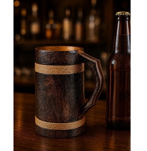 Taza de Cerveza Ecológica Vintage de Acero Inoxidable y Madera, Hecha a Mano, con Aislamiento Térmico de 6-12 Horas, Taza de Regalo para Té - Product Image 4