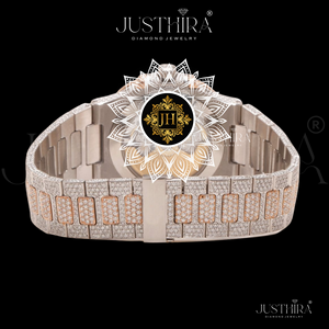 Indian Exporter Moissanite Diamond Quartz Watch Waterproof 3ATM Stainless Steel Luxury <b>Wristwatch</b> Available For Sale - Product Image 4