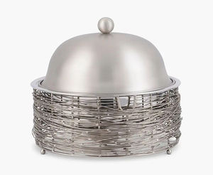 Marmite contemporaine plaquée argent avec fil métallique, parfaite pour la restauration de mariage décorative et les buffets d'hôtel - Product Image 6