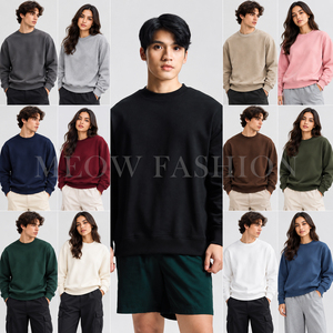 Sweat-shirts unisexes à col rond de couleur unie, lot en gros, sweats en coton, vêtements en gros, stock en gros, livraison rapide, sweat-shirt - Product Image 6