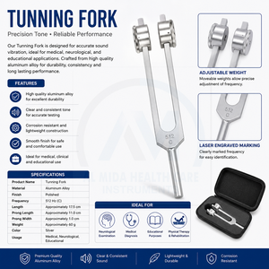 Diapason médical 128 Hz, instrument de diagnostic pour ORL, en alliage d'aluminium, à commande manuelle, certifié CE, outil chirurgical de classe I - Product Image 6