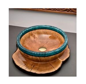 Cuenco Decorativo Hecho a Mano de Resina Epoxi y Madera de Acacia con Encanto Rústico, Arte Contemporáneo, Ecológico, Libre de BPA, para Decoración de Mesa - Product Image 3