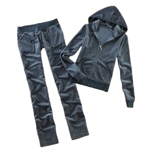 Conjunto Deportivo de 2 Piezas para Mujer, Color Rosa, con Capucha, Cierre Completo con Cremallera, Bolsillos Laterales, Transpirable, Informal, para Invierno, 100% Algodón - Product Image 3