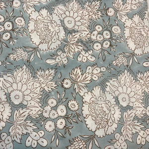 Tela de Algodón Clásica con Diseño Floral de Jaipur, Color Azul, por Metro - Product Image 1