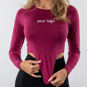 T-Shirts haut court pour femmes de haute qualité à la mode vêtements de sport hauts saison d'été marque T-Shirts manches longues dames chemises décontracté - Product Image 4