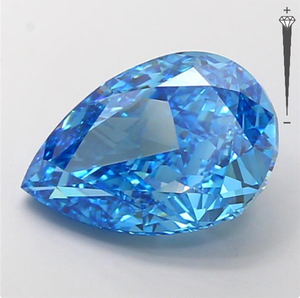 Diamant de laboratoire certifié IGI 7,06 carats, taille poire, couleur bleu vif fantaisie, clarté VS1, modèle CVD 1, bijoux Royal Gems du Gujarat - Product Image 3