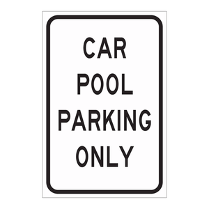 Letrero de Prohibido Estacionar Brady Carpool, 18x12 Pulgadas, para Interiores y Exteriores, Tablero de Tráfico de Policía - Product Image 2