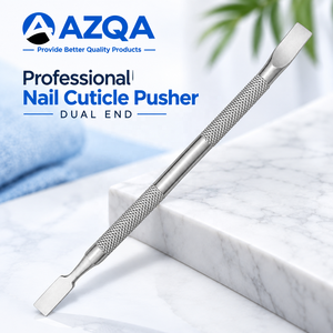 Pousse-cuticules professionnel en acier inoxydable à double extrémité, outil de manucure et pédicure avec poignée moletée pour le soin des ongles - Product Image 3