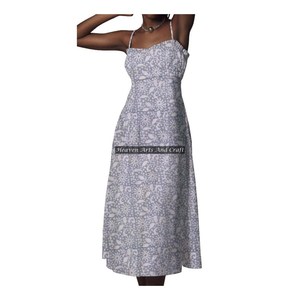 New 2026 Spring Summer Collection Ethnic Printed Women's Spaghetti Strap <b>Dress</b> Casual Clothing Design <b>For</b> Summer Wear - Product Image 3