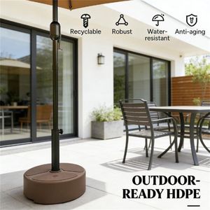 Base per Ombrellone da Esterno Marrone, Solo Base Quadrata per Terrazza con Supporto per Ombrelloni - Product Image 3