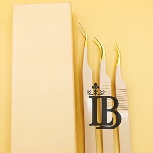 Pince à cils de style nouveau, pince à cils en vison, boîte de pince à cils, boîte de carte à pointe dorée, pince à cils durable en acier inoxydable - Product Image 1