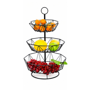 Corbeille à fruits moderne à 2 niveaux pour comptoir de cuisine, support détachable en fil métallique, panier à fruits antirouille, organisateur de rangement pour légumes - Product Image 6