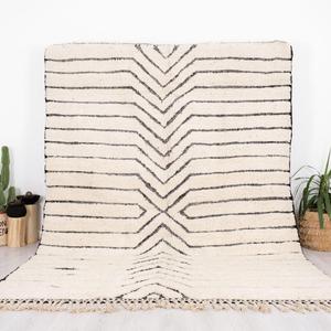 Tapis faits main en laine de Nouvelle-Zélande, design géométrique moderne, style berbère marocain, pour salon, prix abordable, fabriqués en Inde - Product Image 3