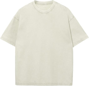 Camisetas de Algodón Grueso con Hombros Caídos Personalizadas, Camisetas con Lavado Ácido, Camisetas Casuales para Hombre, Camisetas Vintage con Lavado a la Piedra, Camisetas Unisex - Product Image 2